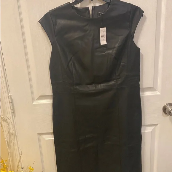 Ann Taylor Black Faux Leather Dress - Picture 1 of 7